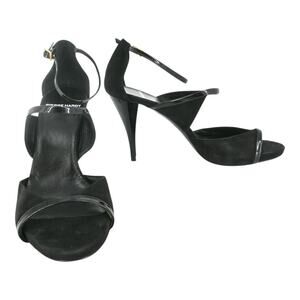 Pierre Hardy Black Suede & Patent Trim Ankle Strap Heels Size 39.5